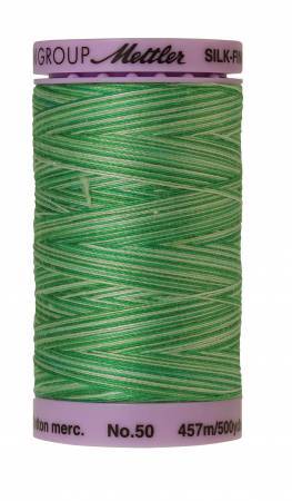 Fil de coton Mettler Silk-Finish 50 WT multicolore 500 verges/457 m vert menthe