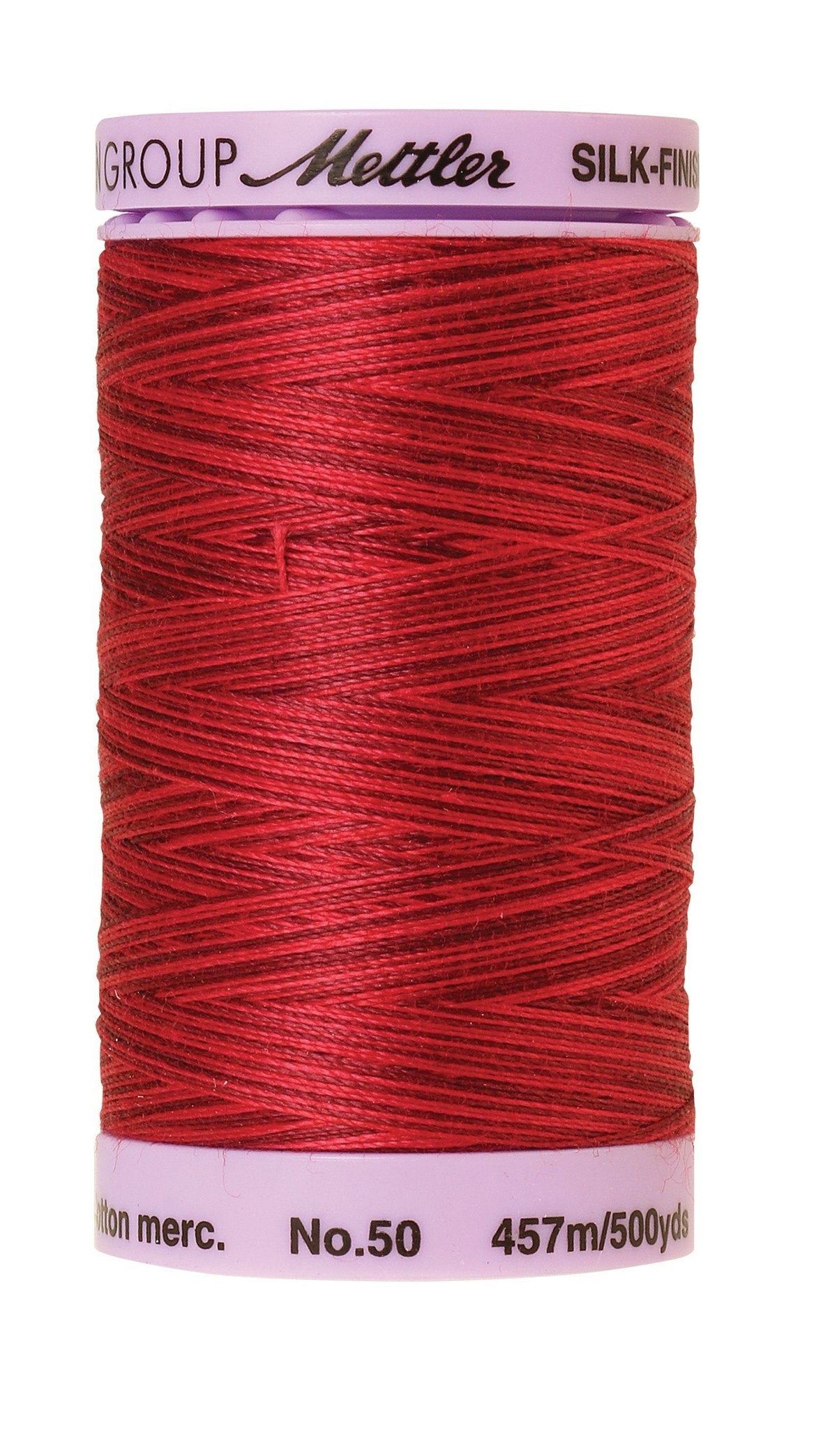 Fil de coton mercerisé Mettler Silk-Finish 50WT, panaché, 457 m, coloris Midnight Garnet