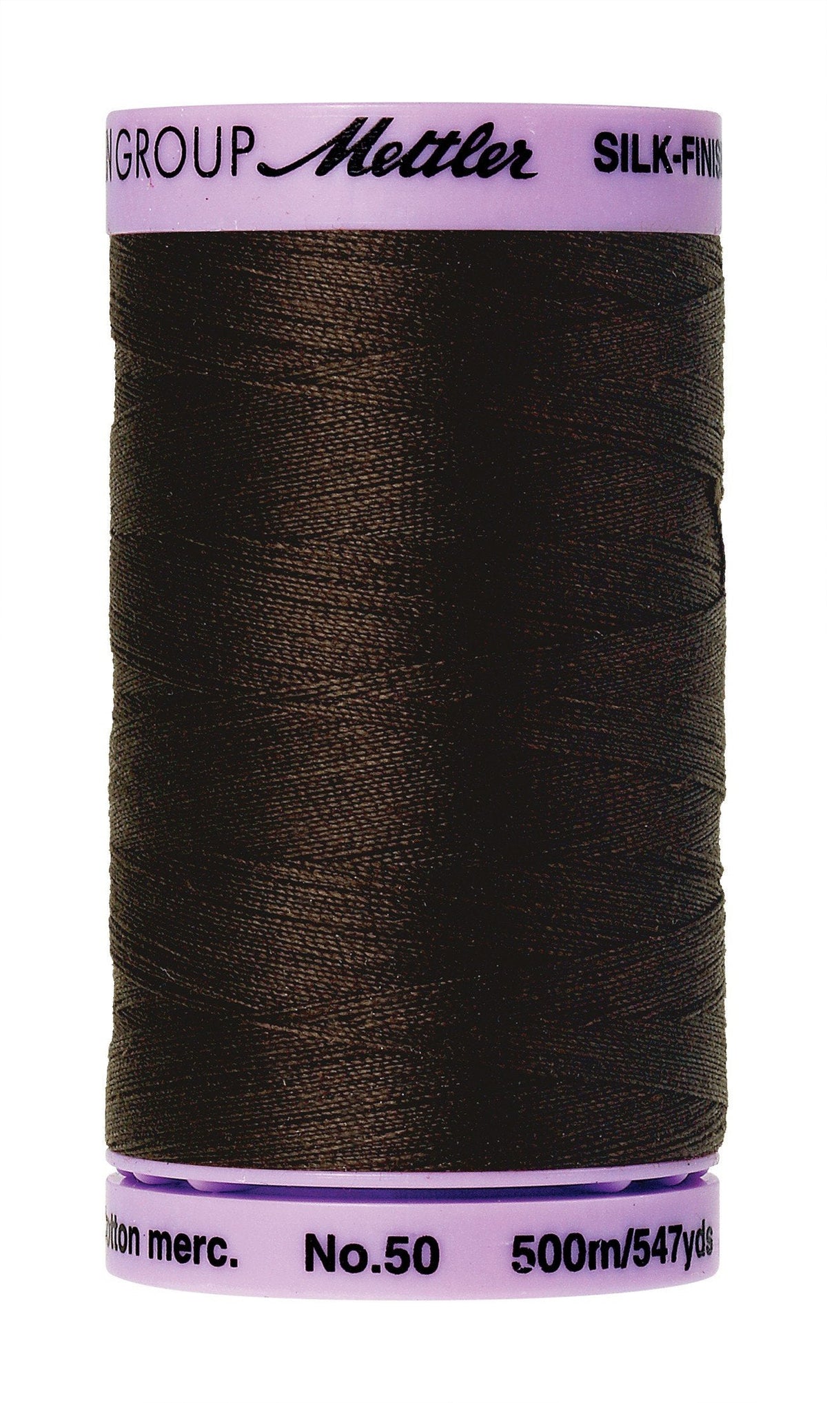 Fil de coton Mettler Silk-Finish 50wt, 547 verges/500 M, marron très foncé