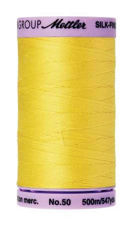 Mettler Fil de coton uni Silk-Finish 50 wt 547 verges/500 m Zeste de citron