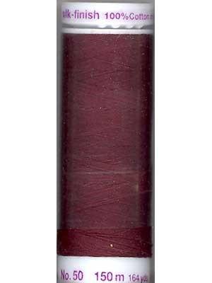 Fil de coton Mettler Silk-finish 50wt, 150m (164 verges), uni, rouge betterave