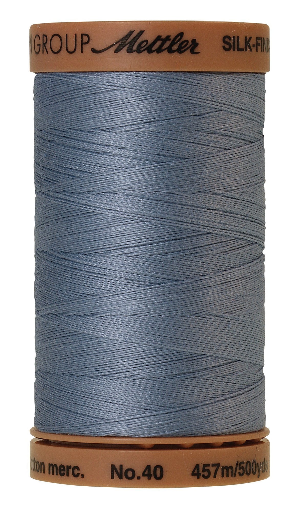 Fil de coton Mettler Silk-Finish 40wt, uni, 500 verges/457 m, Summer Sky