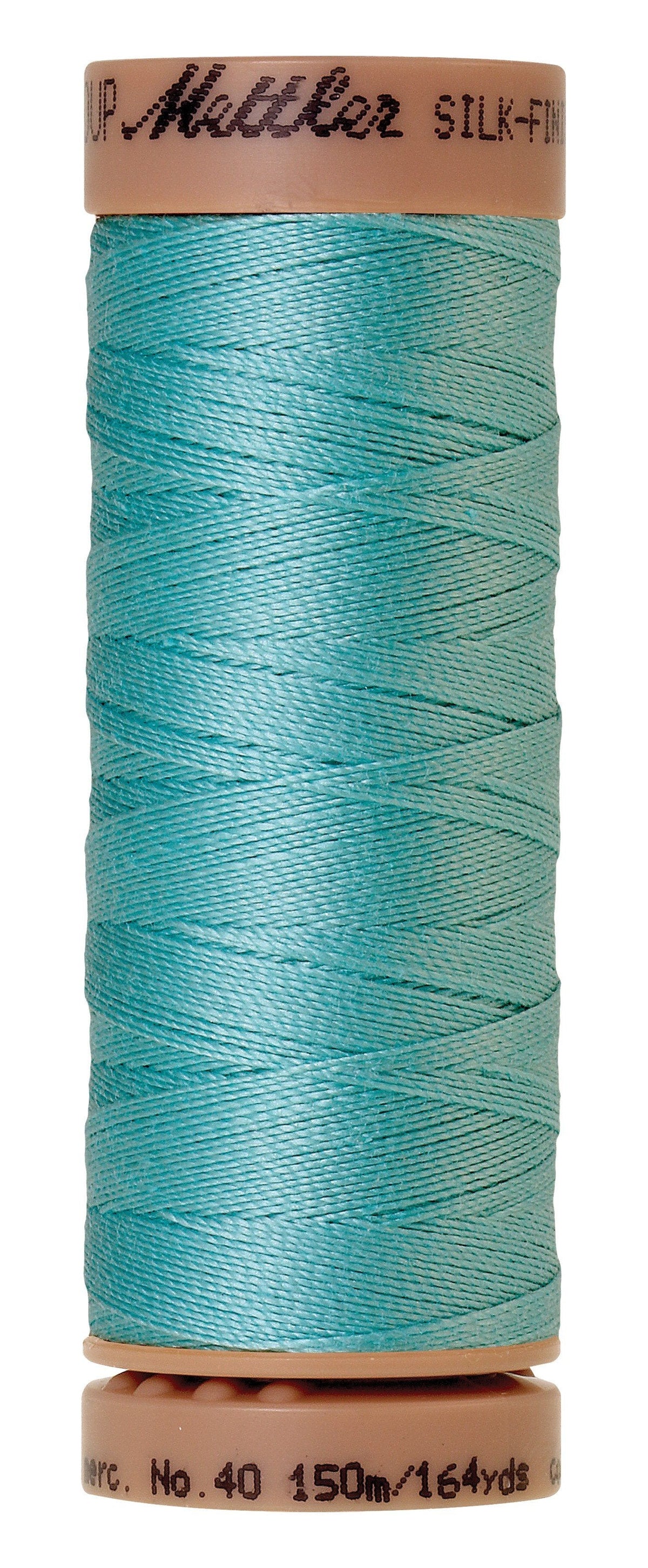 Fil de coton uni Mettler Silk-Finish 40wt 150 m (164 yd) Bleu Curaçao