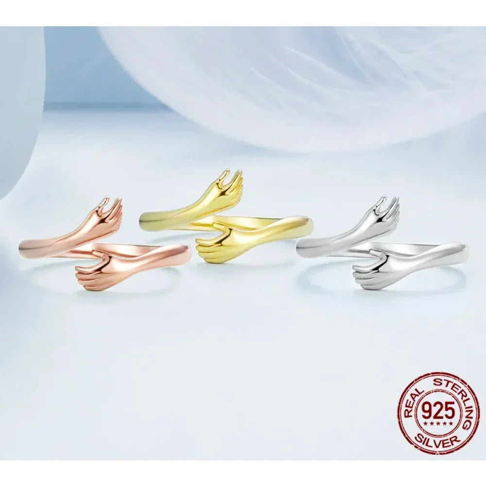 Sterling Silver Hug Ring (Adjustable)