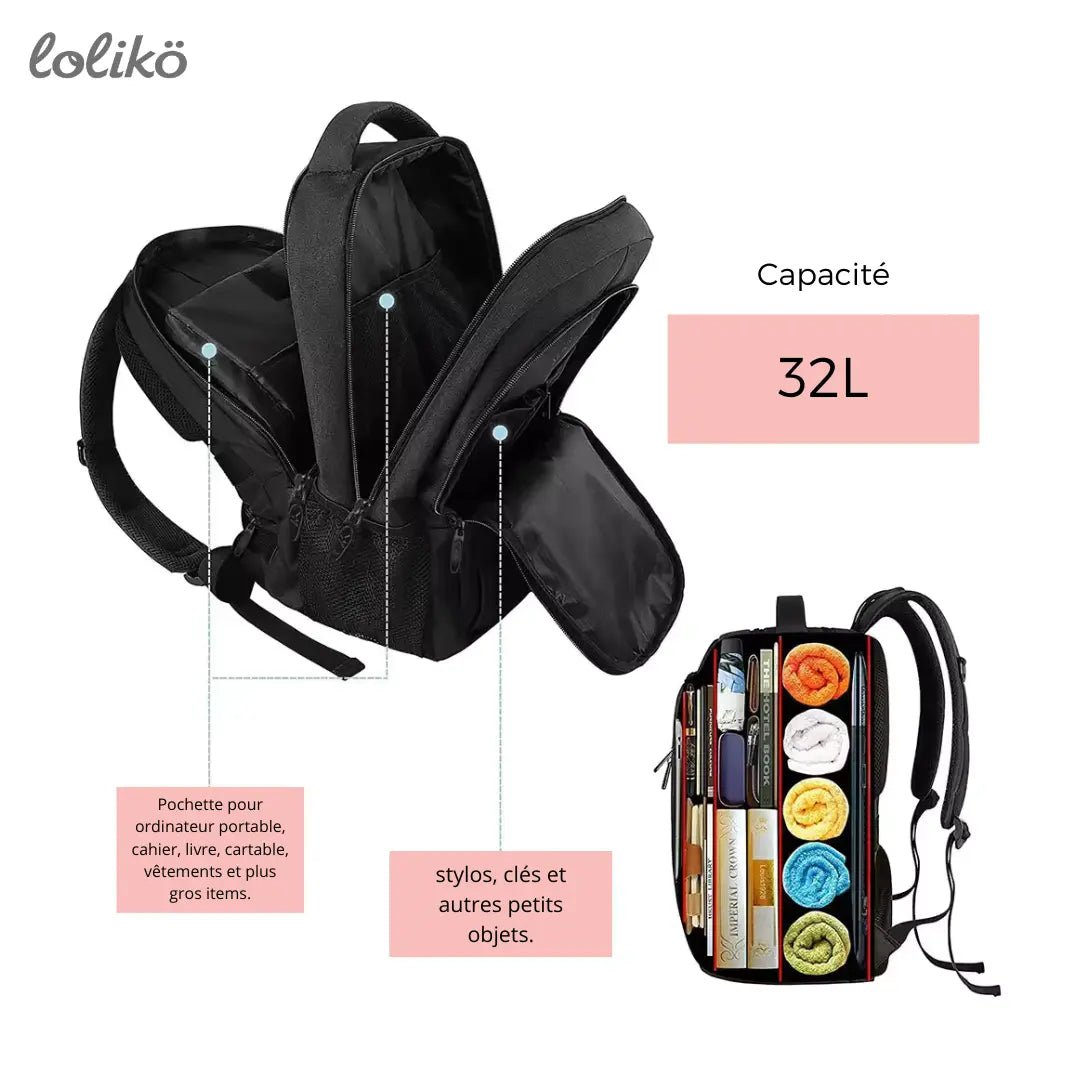 Sac à dos polyvalent noir