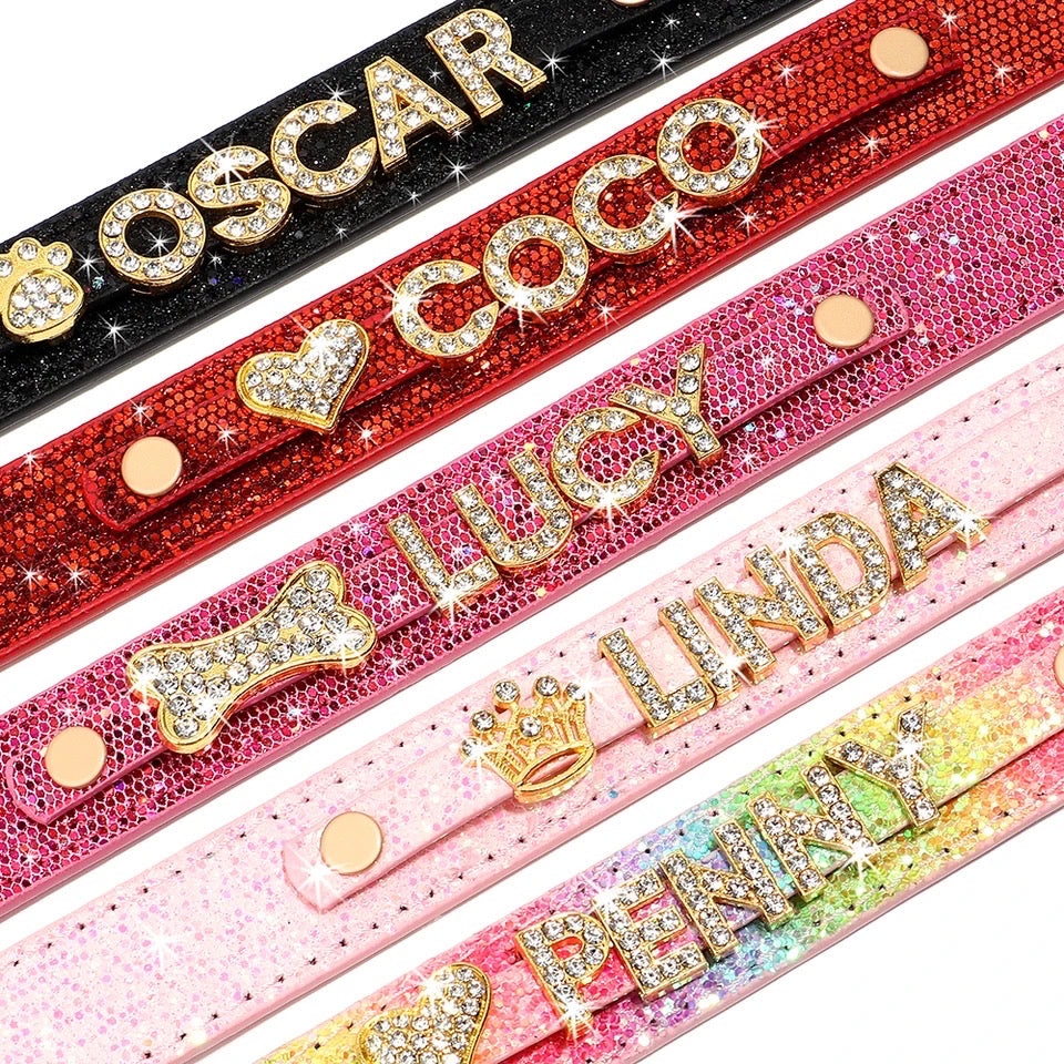 Personalized Rhinestone Dog Collar