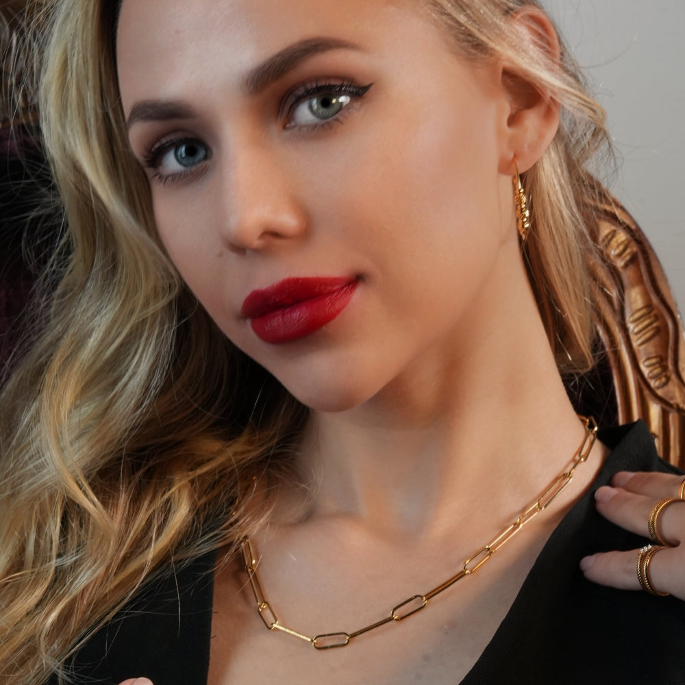 CIRCE: Long & Short Contemporary Paper-Clip Combo Necklace