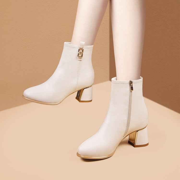 Women's Sequin Ankle Boots – Pointed Toe Chunky Heel Side-Zip Fashion Boots