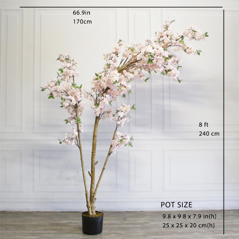 Arbre artificiel en fleurs en pot 2,4 m
