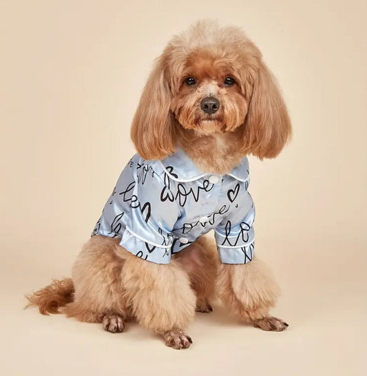 Pyjama pour chien « Love Me » | Ensemble de vêtement d'intérieur doux pour chien