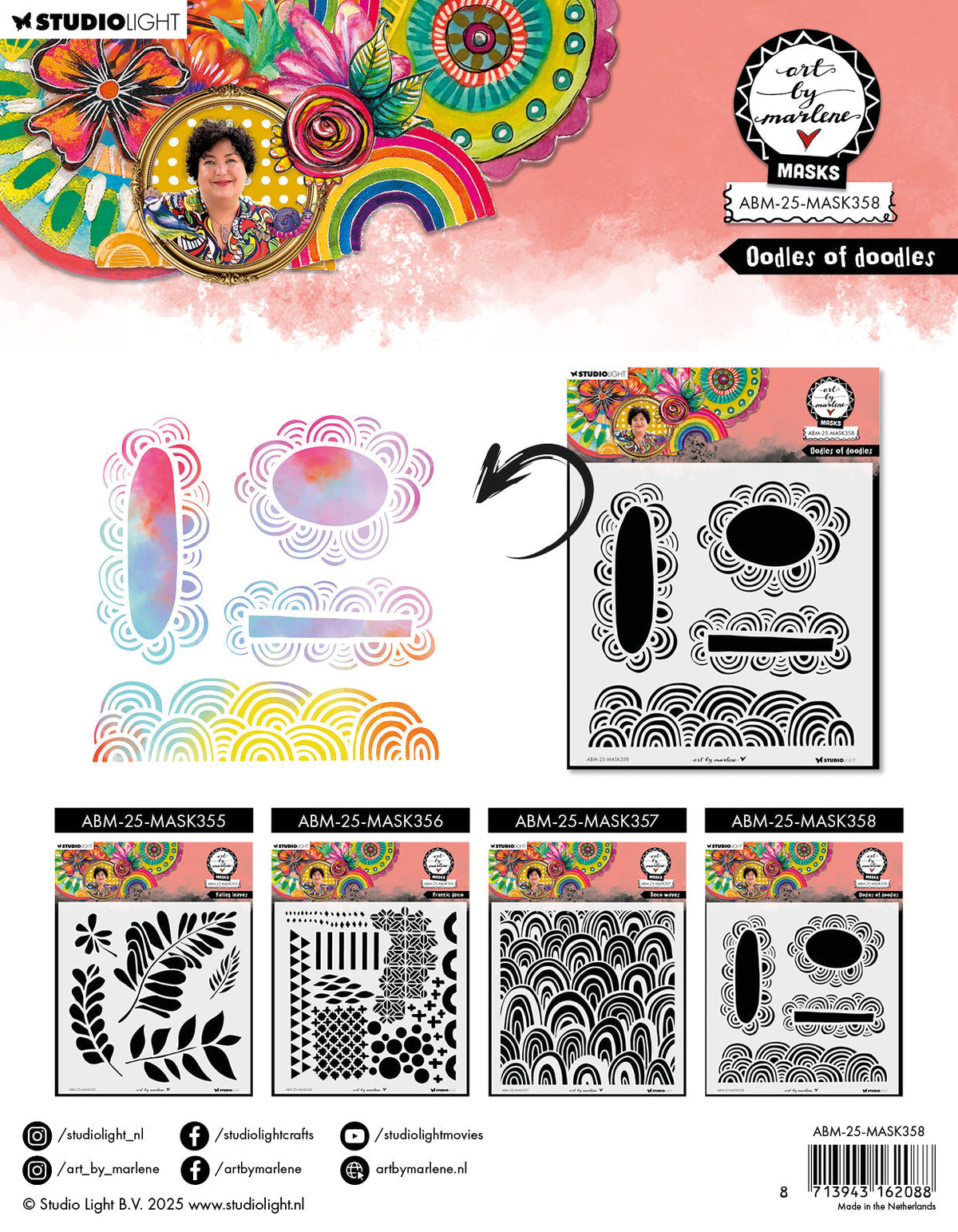 ABM Mask Doodles Of Doodles Art By Marlene 1 Piece