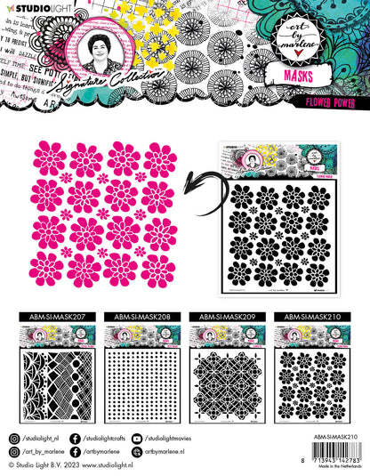 Masque ABM Flower Power Collection Signature 203.2x203.2x1mm 1 PC n°210