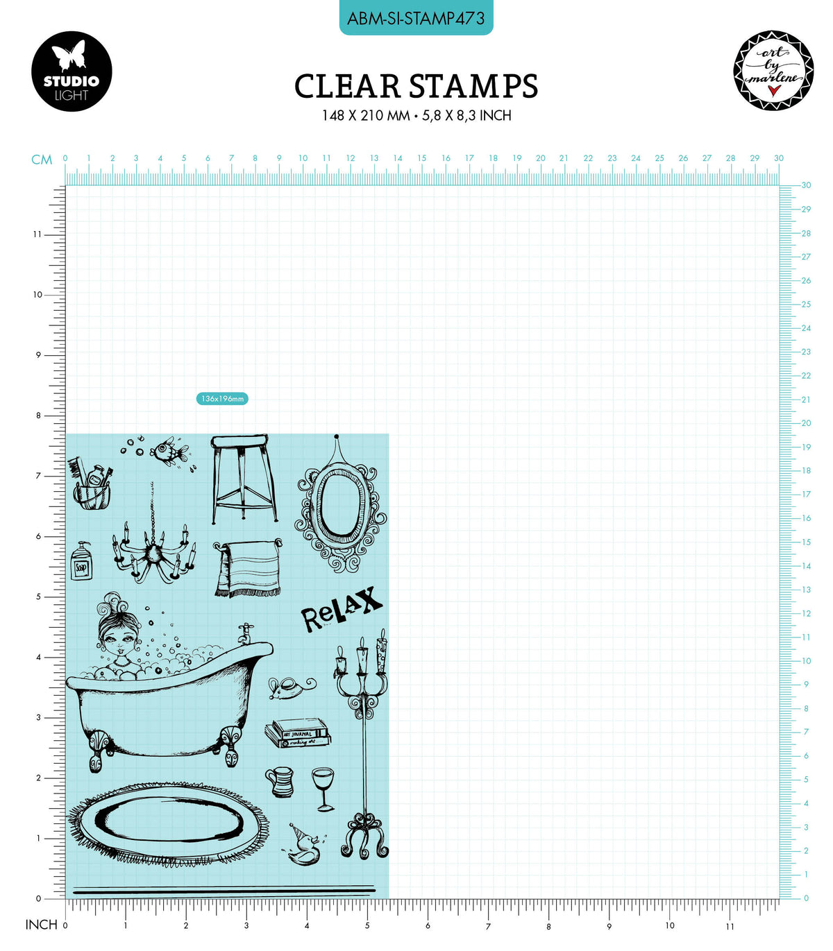 ABM Tampon transparent Collection Signature Mindfulness 265x153x1mm 17 pièces n°473