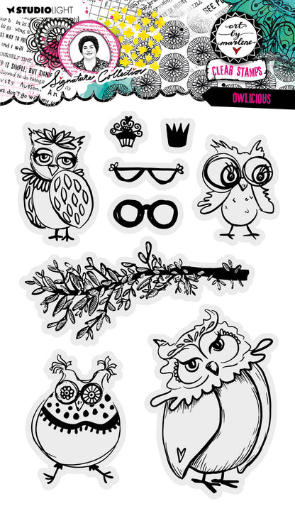 Tampon transparent ABM collection Owlicious Signature 148x210x3mm 9 pièces réf. 637