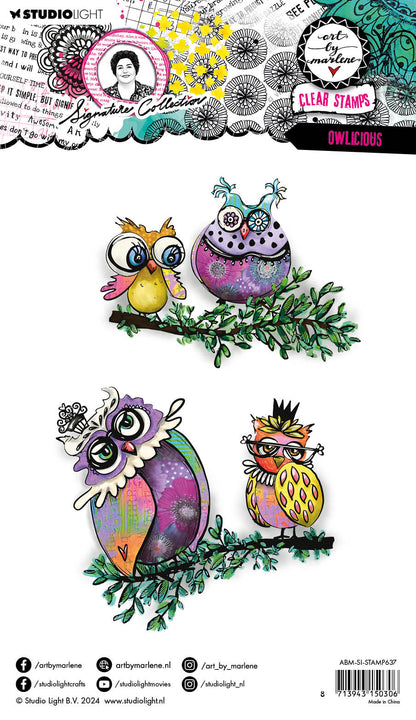 Tampon transparent ABM collection Owlicious Signature 148x210x3mm 9 pièces réf. 637