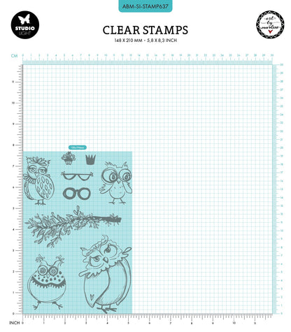 Tampon transparent ABM collection Owlicious Signature 148x210x3mm 9 pièces réf. 637