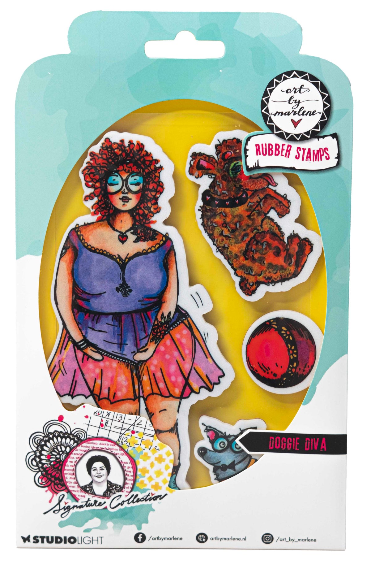ABM Cling Stamp Doggie Diva Signature Collection 4 PC
