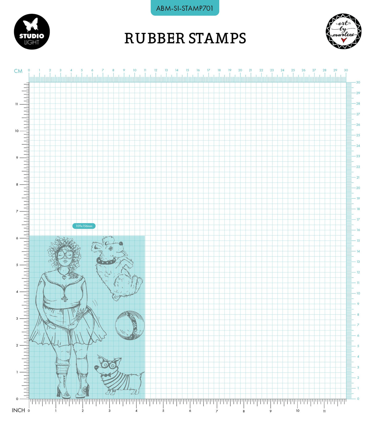 ABM Cling Stamp Doggie Diva Signature Collection 4 PC