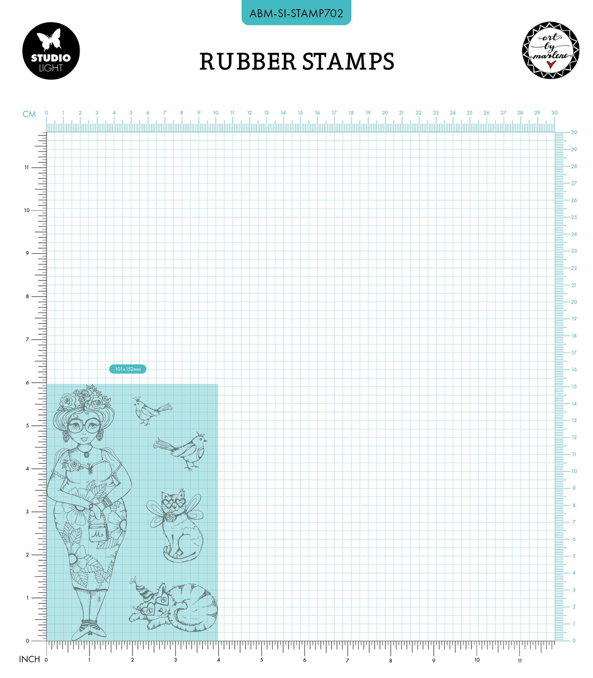 ABM Tampon transparent Collection Signature Amis de Frida 5 pièces