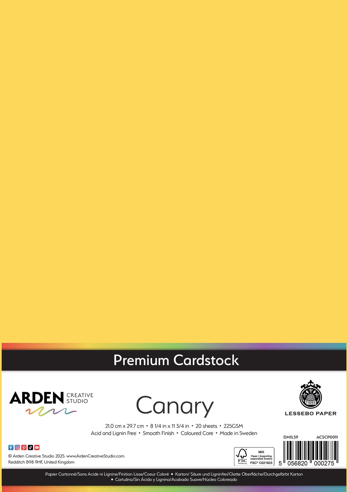 Arden Creative Studio Premium Cardstock A4 225gsm 20 Pack