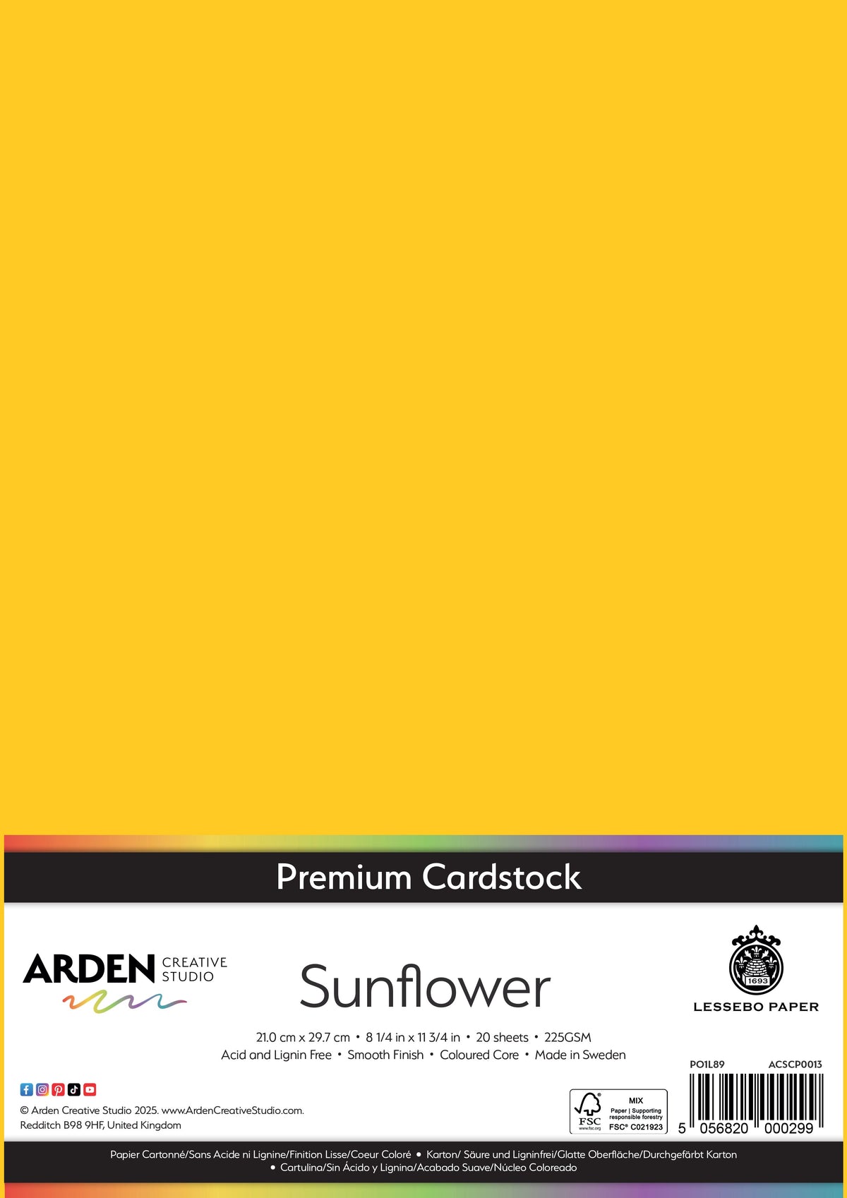 Arden Creative Studio Premium Cardstock A4 225gsm 20 Pack