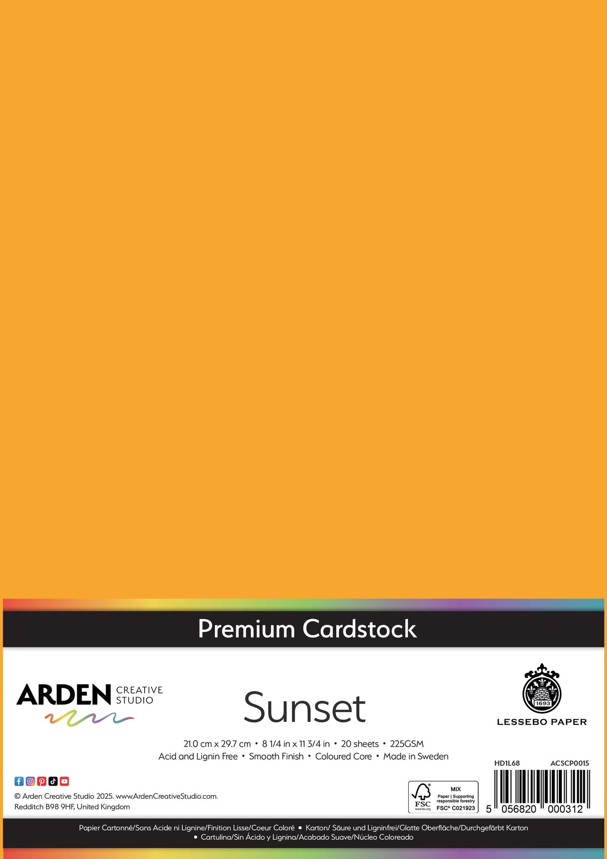 Arden Creative Studio Premium Cardstock A4 225gsm 20 Pack