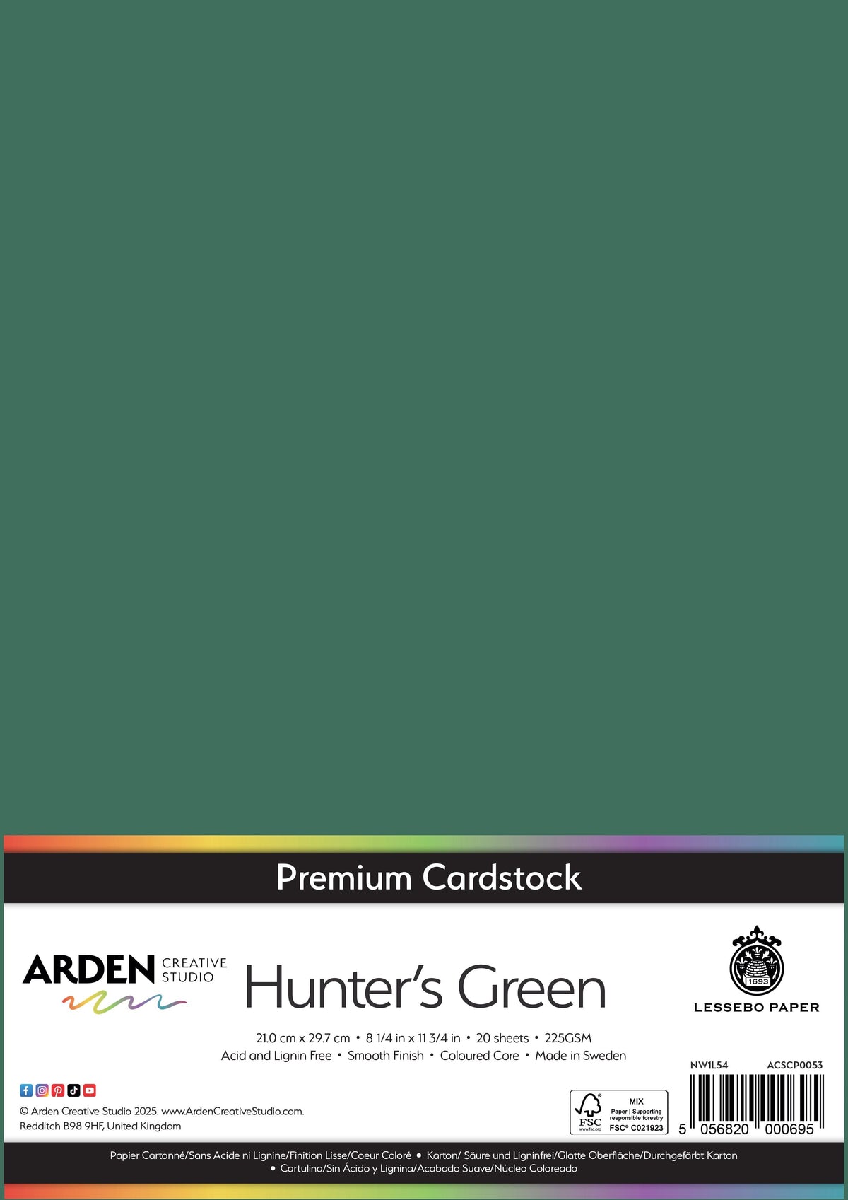Arden Creative Studio Premium Cardstock A4 225gsm 20 Pack