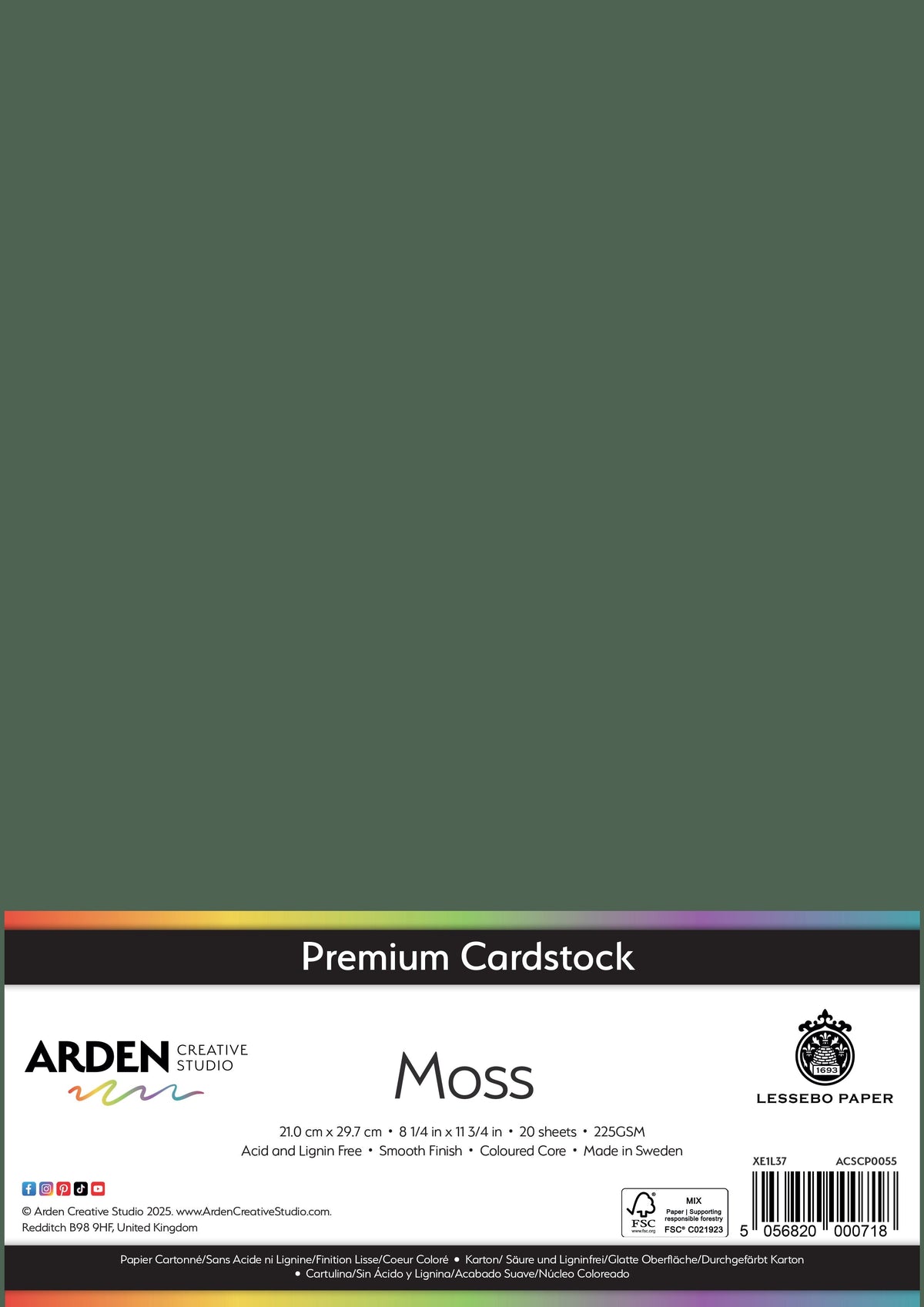 Arden Creative Studio Premium Cardstock A4 225gsm 20 Pack