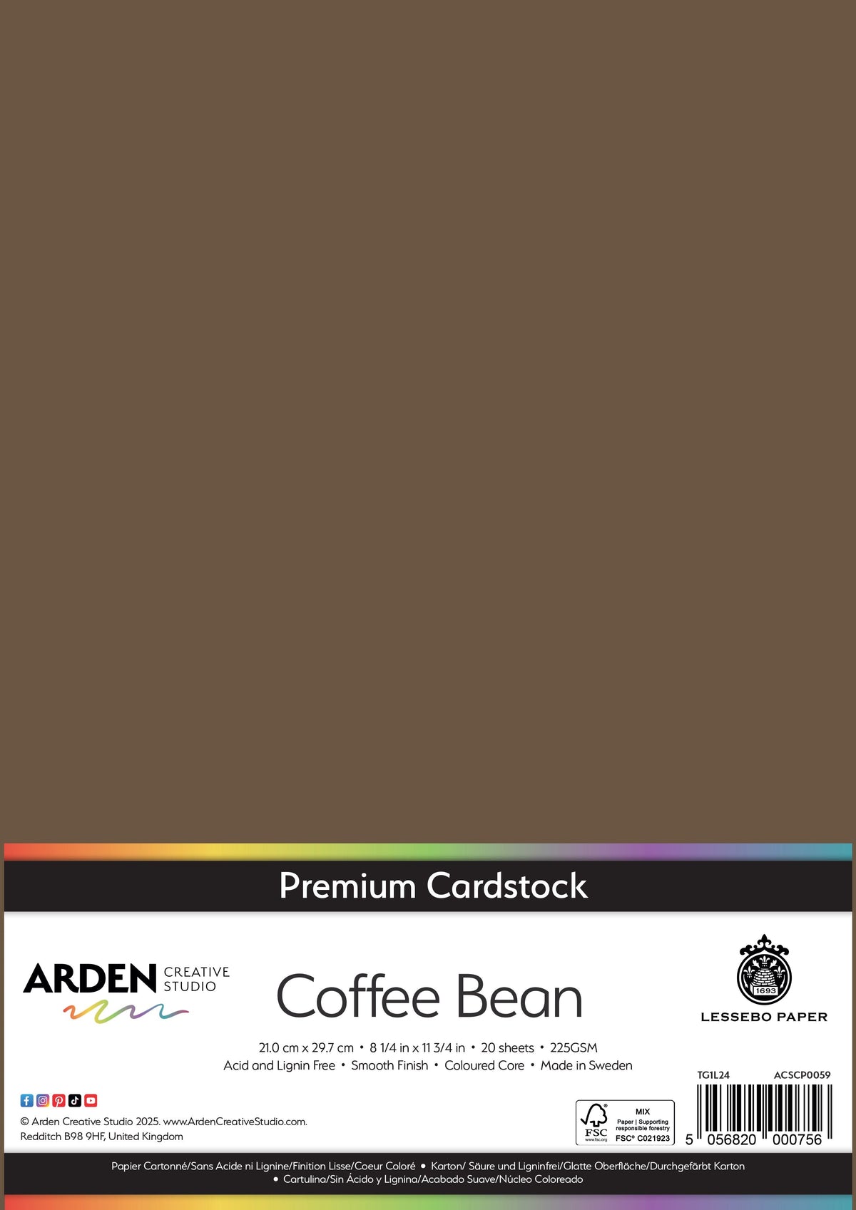 Arden Creative Studio Premium Cardstock A4 225gsm 20 Pack