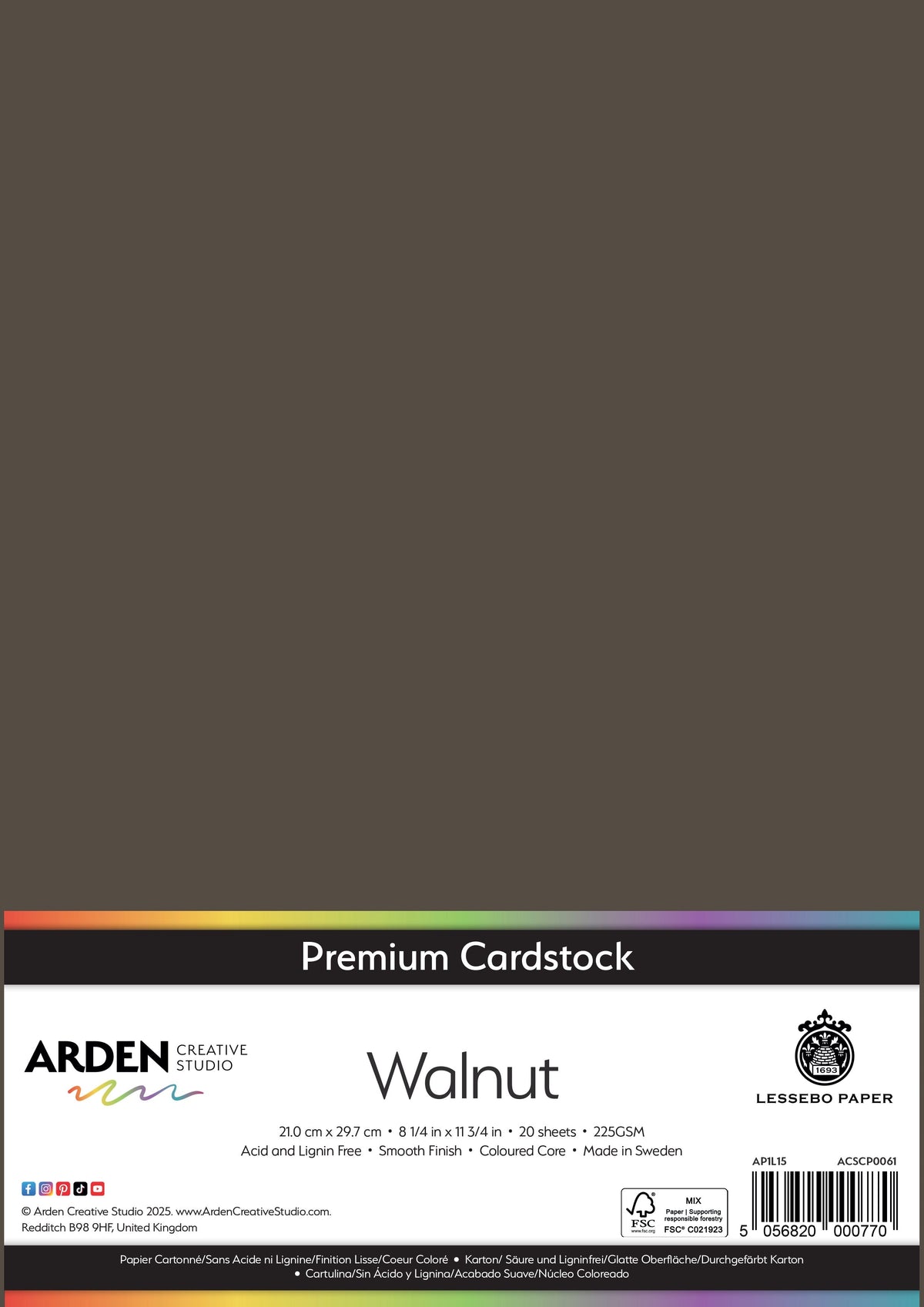 Arden Creative Studio Premium Cardstock A4 225gsm 20 Pack
