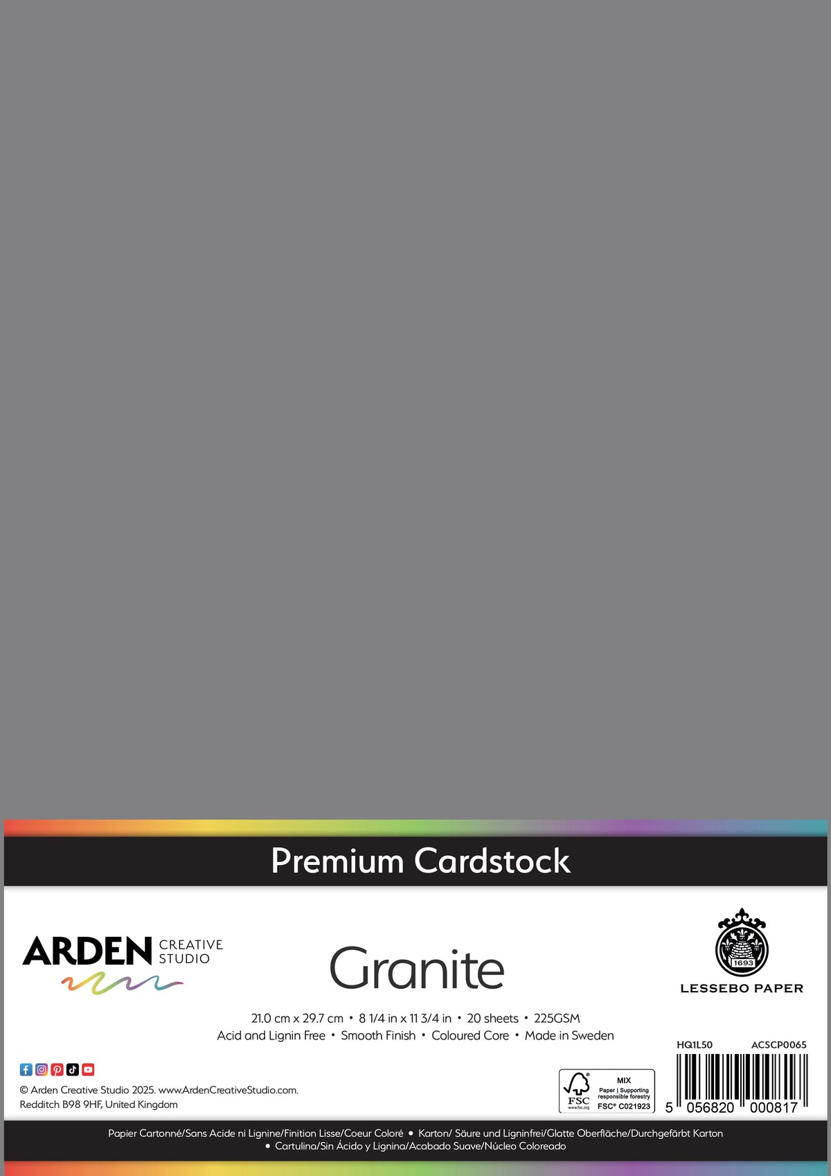 Arden Creative Studio Premium Cardstock A4 225gsm 20 Pack