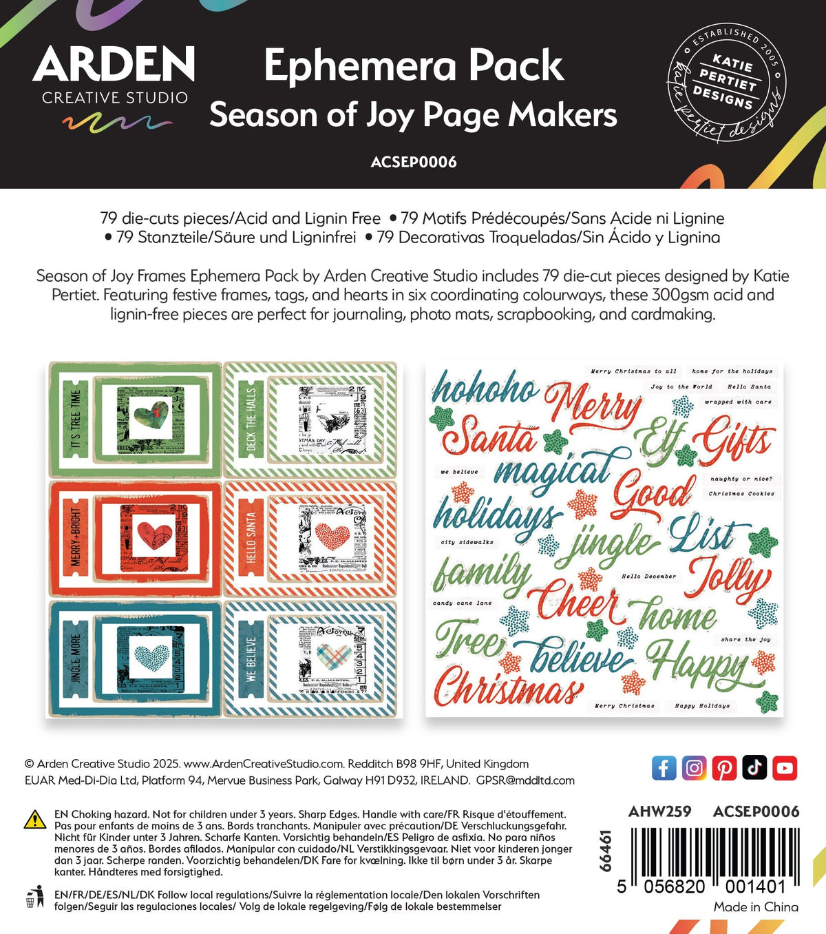 Arden Creative Studio Season of Joy Page Makers Ephemera Pack
