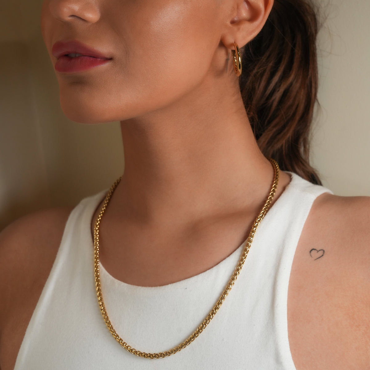 ACTON Gold : Collier chaîne byzantine largeur moyenne.
