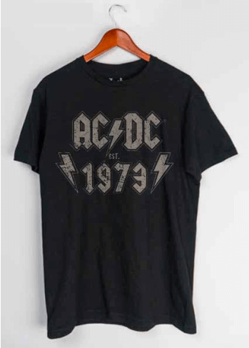 T-shirt AC/DC depuis 1973 - Noir