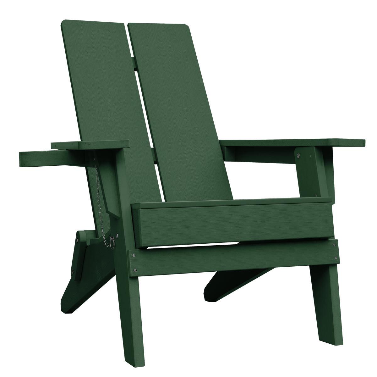 Chaise pliante d'extérieur Adirondack en polymère avec porte-gobelet