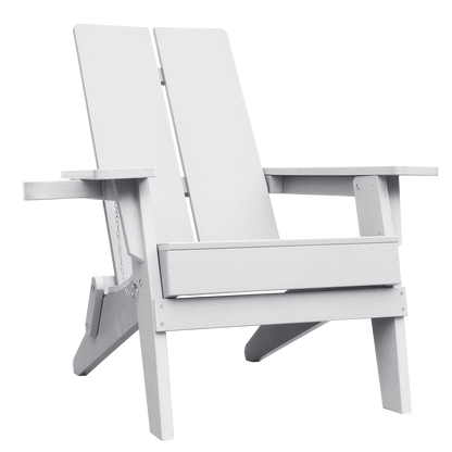 Chaise pliante d'extérieur Adirondack en polymère avec porte-gobelet