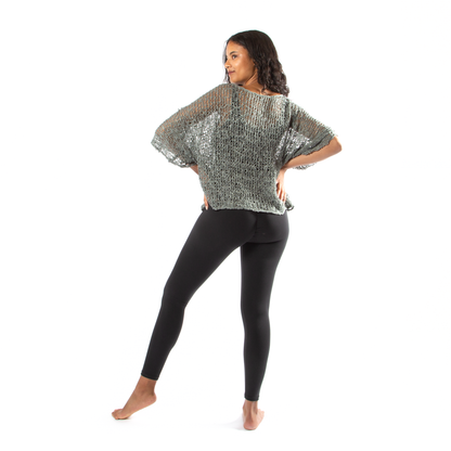 Grey Popcorn Knit Top