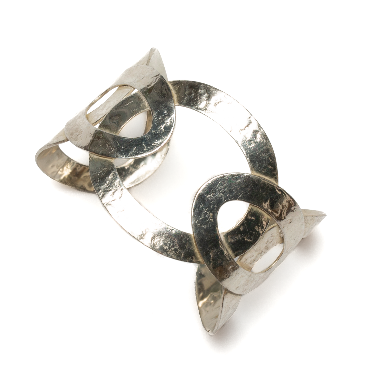 Manchette en métal à maillons ovales - Couleur argentée