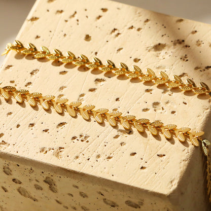 ALALA Gold: Botanical Beauty Embossed Leaf Necklace