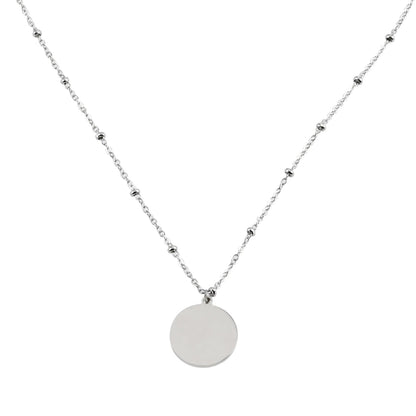 AMASA: Beaded Chain with Star & Pavé Crescent Moon Zirconia Charm - Silver