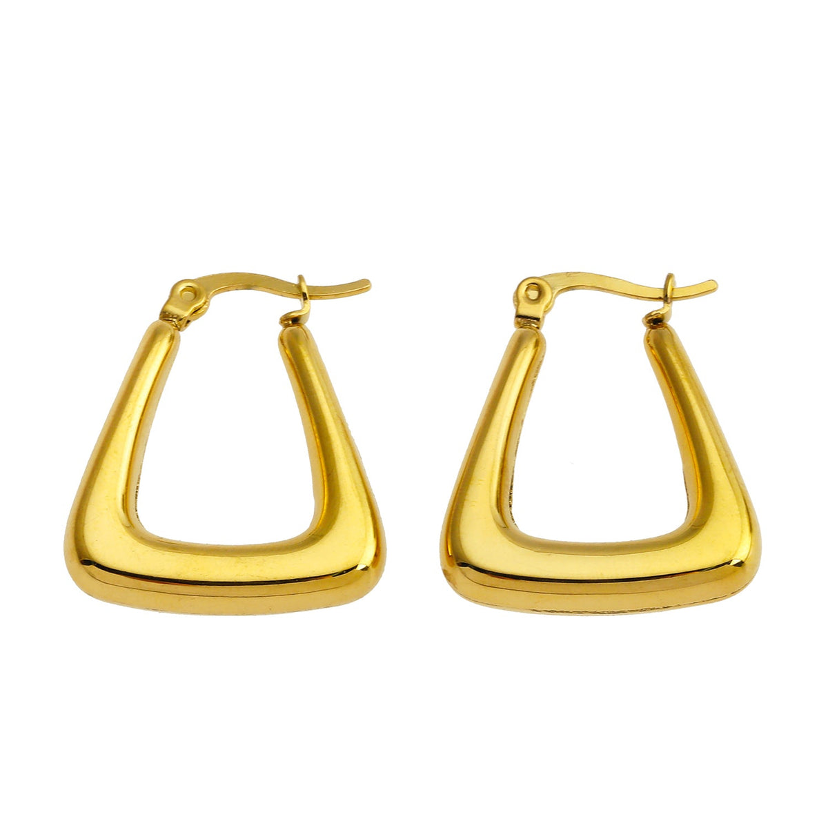 Boucles d'oreilles créoles mini triangle épaisses ANIKA en or