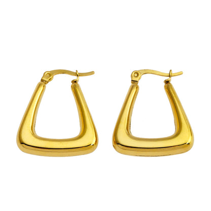 Boucles d'oreilles créoles mini triangle épaisses ANIKA en or