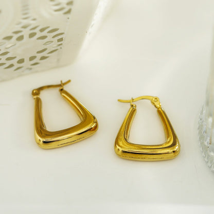 Boucles d'oreilles créoles mini triangle épaisses ANIKA en or