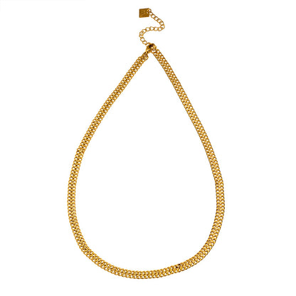 ANIMA : Collier simple à double chaîne, largeur XL et détails travaillés