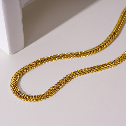 ANIMA : Collier simple à double chaîne, largeur XL et détails travaillés