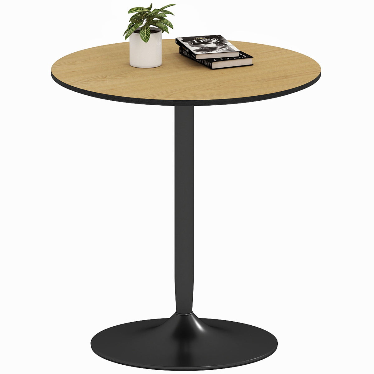Avis 27.6" Modern Wooden Dining Table with Steel Base-Natural