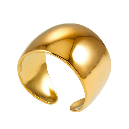 ARILOGO: Wide Band Modernist Gold Ring
