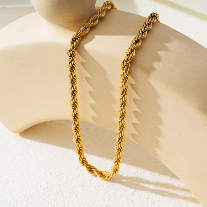 ARKELEY Gold : Collier texturé chaîne corde épaisse