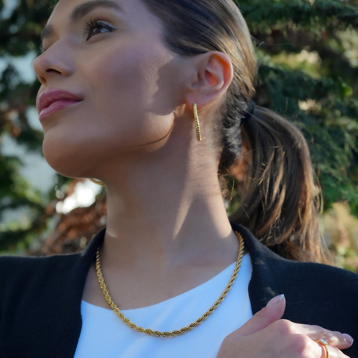 ARKELEY Gold : Collier texturé chaîne corde épaisse