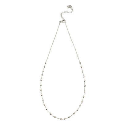 AUREOLE Silver (White Gold): Essential Daily Chain with Delicate Square Beads